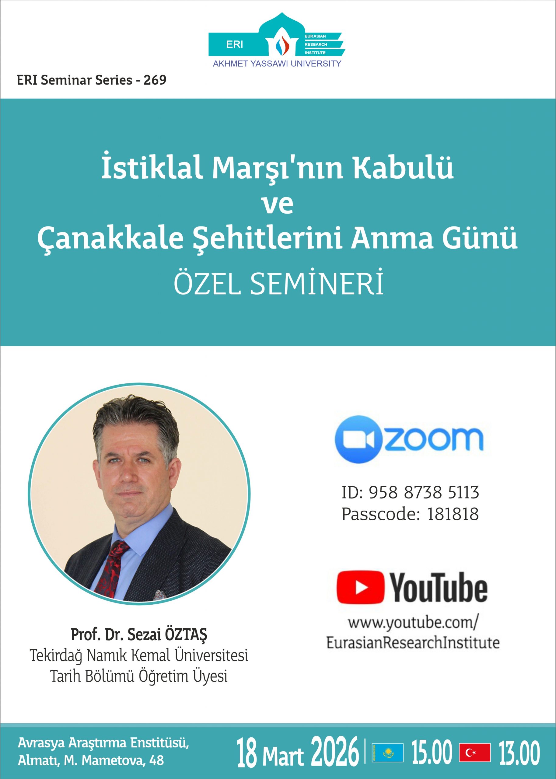 İstiklal Marşı'nın Kabulü ve Çanakkale Şehitlerini Anma Günü